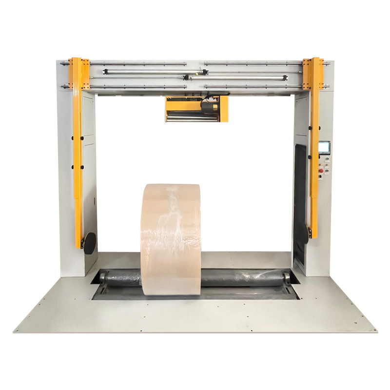 Radial cylinder wrapping machine
