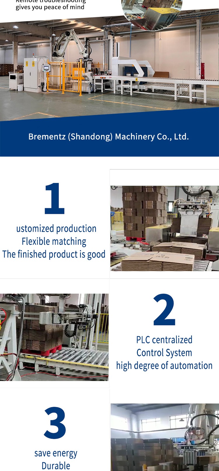 Corrugated paper palletizing production line Corrugated paper palletizing production line