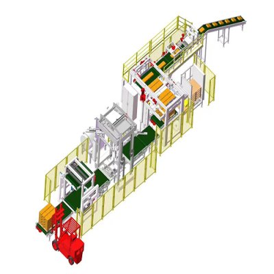 High-speed high-level cement palletizing line