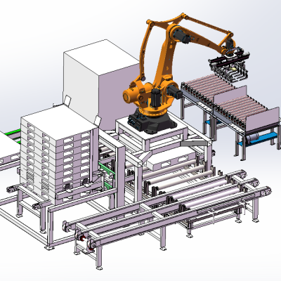 Materiais de construção automáticos embalagem e paletização da linha de produção