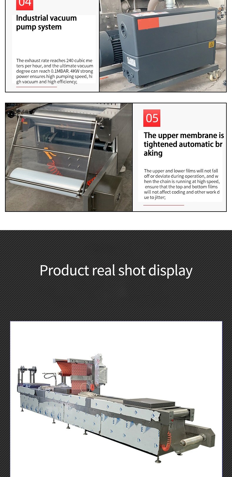 Stretch film vacuum packaging machine Stretch film vacuum packaging machine