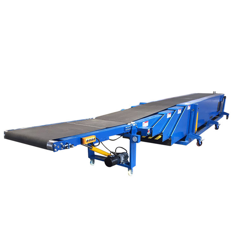 Automatic telescopic conveyor for loading and unloading vehicles