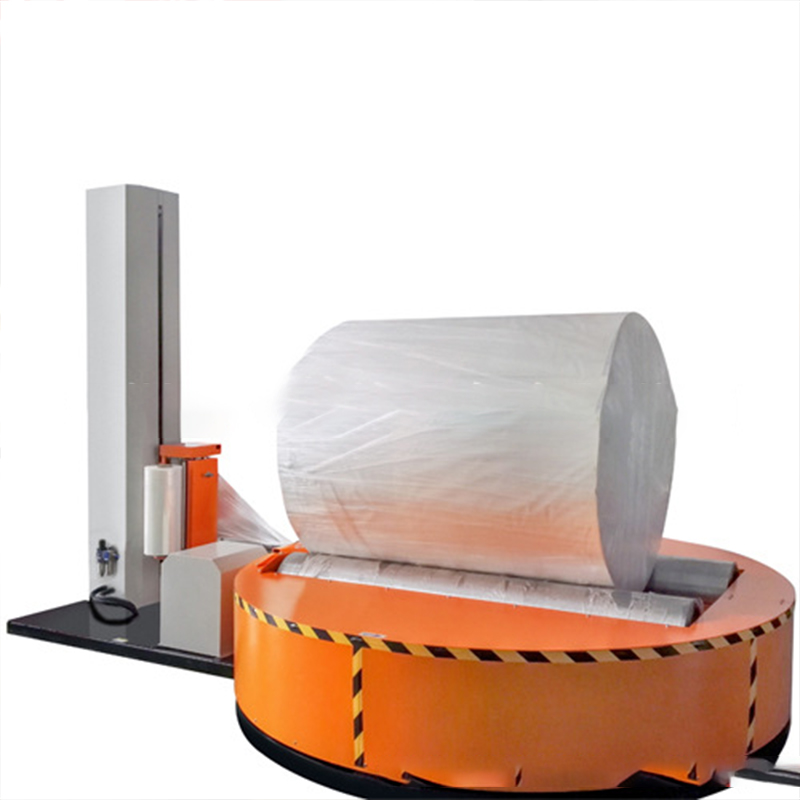 Horizontal cylindrical wrapping machine