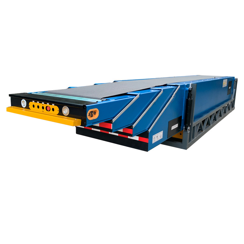 Automatic telescopic conveyor for loading and unloading vehicles