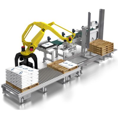Grain filling and palletizing production line