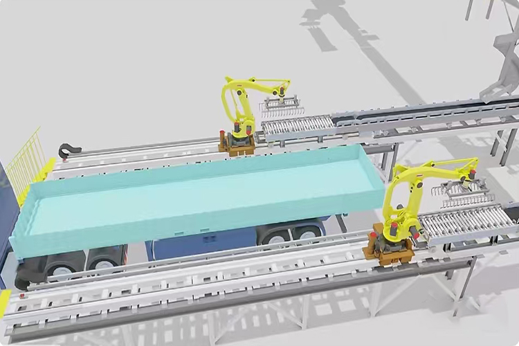 truck bag loading unloading system