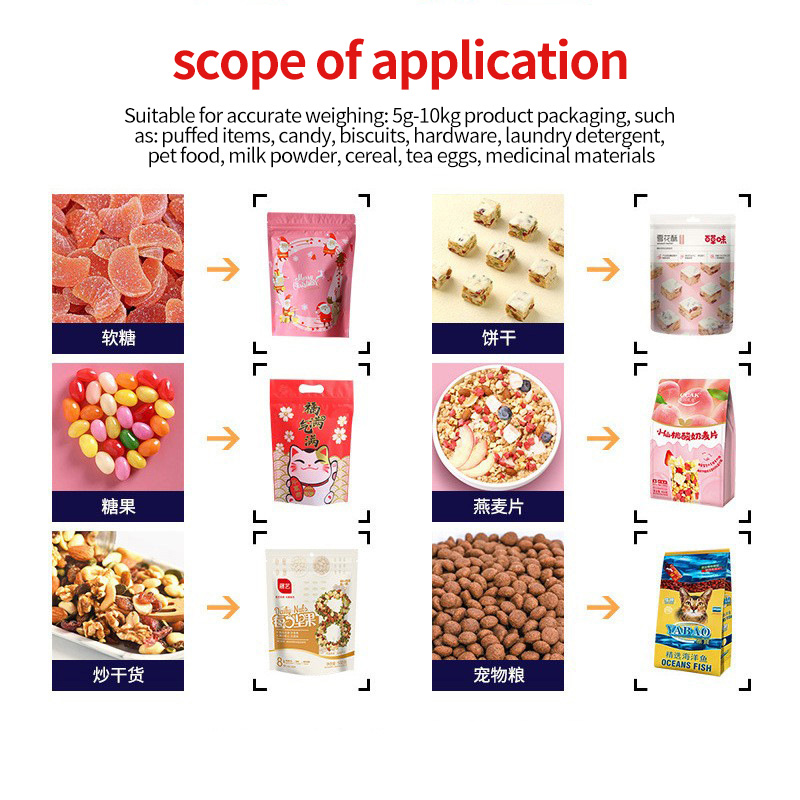 Weighing type granule bag packaging machine