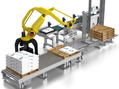 Grain filling and palletizing production line
