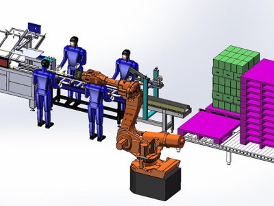 Automatische Verpackungs- und Palettierproduktionslinie