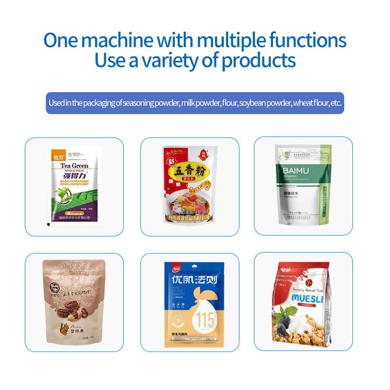 Bag-feeding automatic powder packaging machine