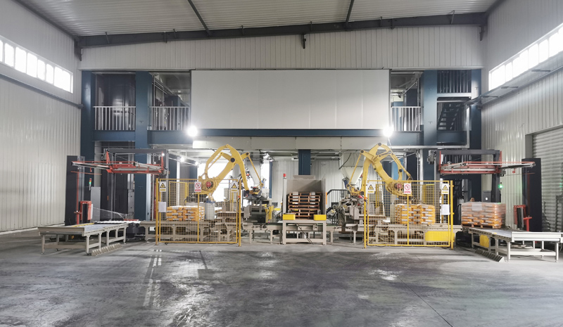 Sitio de entrega de paletizado de embalaje automático en Rusia Sitio de entrega de paletizado de embalaje automático en Rusia
