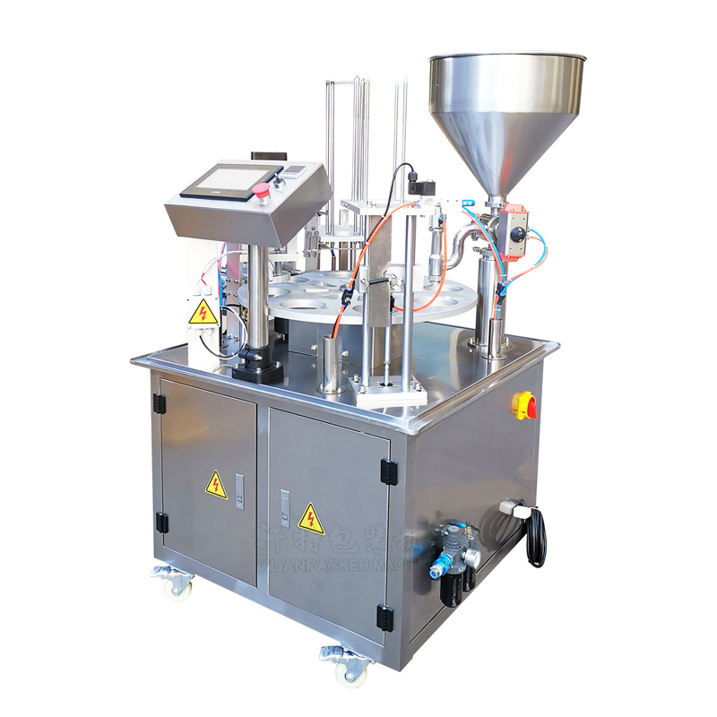 Automatic rotary plate filling and sealing machine