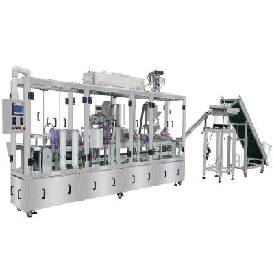 Coffee capsule filling and sealing machine