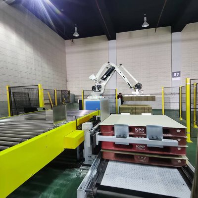 Carton corrugated cardboard palletizing conveyor line