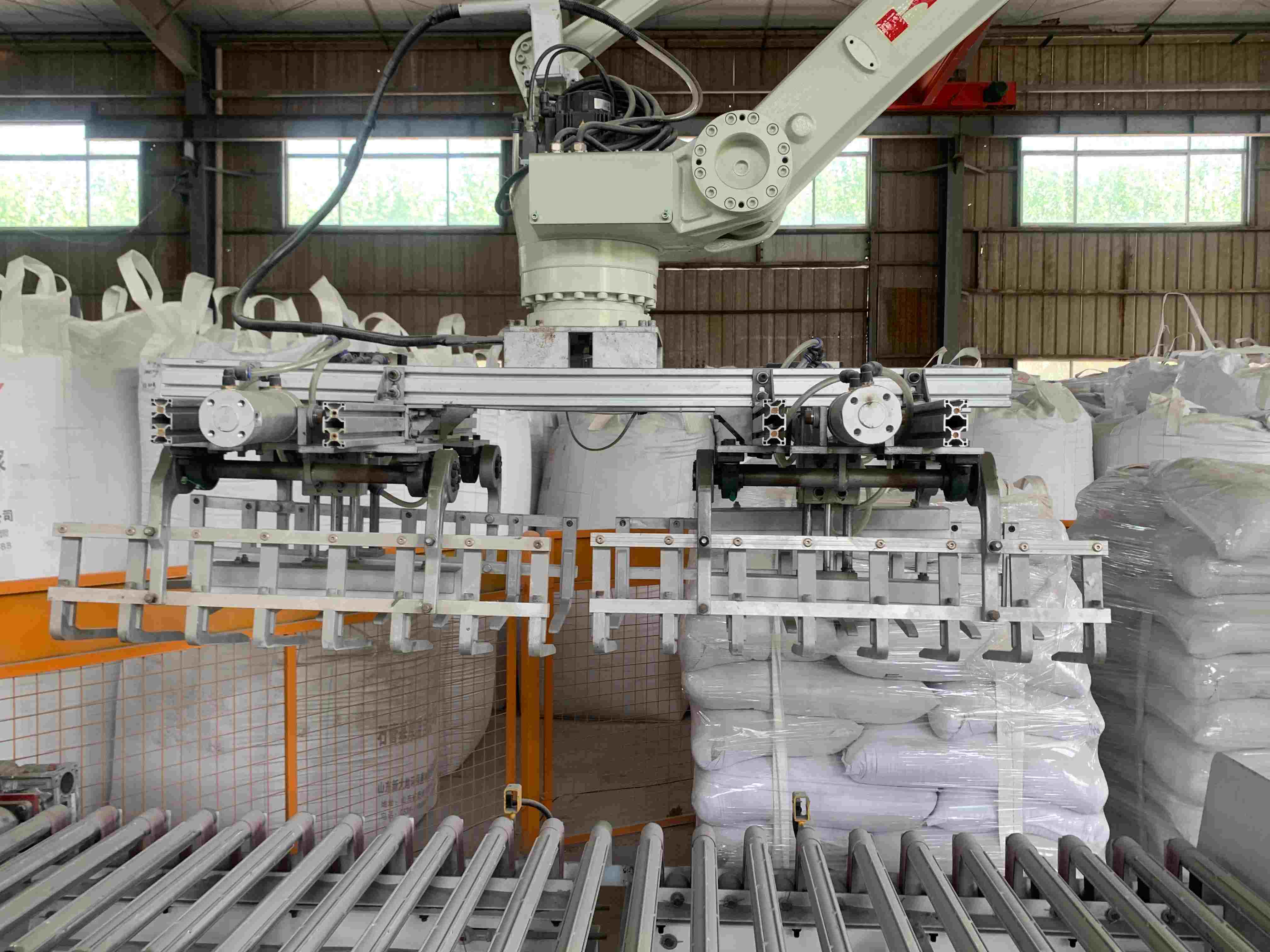 Paletyzujący robot podwójny pazur